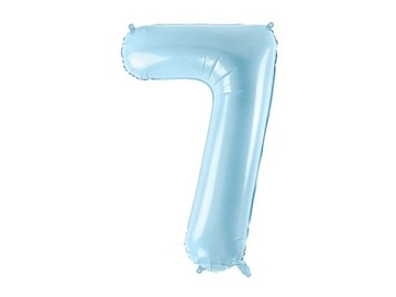 BALON FOLIOWY 86cm CYFRA 7 JASNONIEBIESKI URODZINY