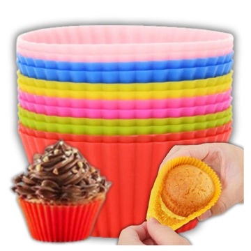 FOREMKI SILIKONOWE BABECZEK MUFFINEK FORMA DO PIECZENIA ZESTAW 12 SZT