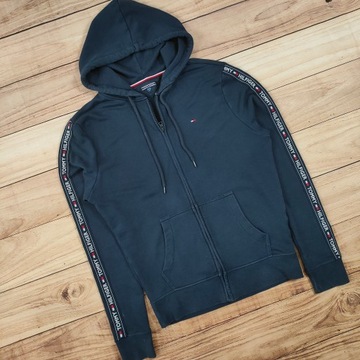 TOMMY HILFIGER Bluza z Kapturem Zip Męska Lampas Logo r. M