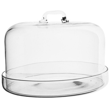 СТЕКЛЯННАЯ ТАРЕЛКА С СЫРНОЙ КРЫШКОЙ, ТОРТ 23 СМ