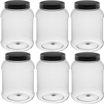 DUŻE SŁOIKI PLASTIKOWE zestaw 6x2,5l pojemniki PET 2500ml płatki makaron