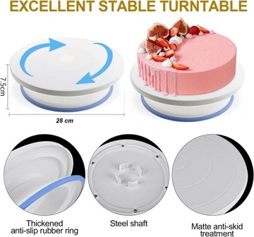 Набор для украшения торта с вращающейся подставкой 28 см