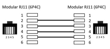 Кабель модульного подключения RJ11 3м