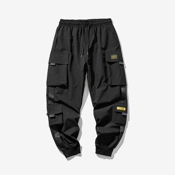 Black Cargo Pants Men's Fashion Loose Casual Jogge