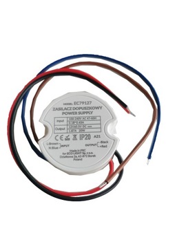 ZASILACZ DOPUSZKOWY 10W 12V do puszki okrągły 0,83