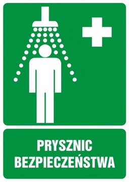 Prysznic bezpieczeństwa znak folia 5,25x7,4