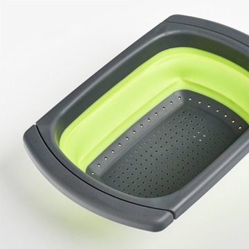 Дуршлаг Zeller с выдвижными ручками, силикон, 13х44х30 см, зеленый