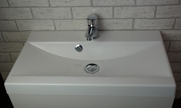 Умывальник подвесной 60х35 см, БЕЛЫЙ конгломерат