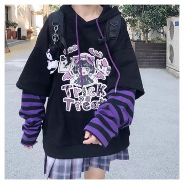 Hla-BLUZA ANIME Z KAPTUREM GOTH harajuku XXL