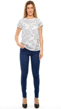 LEE t-shirt WHITE flowers LACY TEE _ XS 34