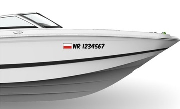 Наклейка на лодку Мотороллер Яхта РЕГИСТРАЦИОННЫЙ НОМЕР + ФЛАГ * ЦВЕТА