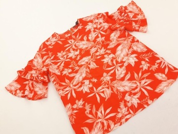 PRIMARK cienka BLUZKA na lato KWIATY z falbankami _ 34