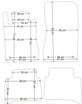 Мерседес W211 02-09 Велюровые коврики эконом-класса.