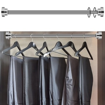 Регулируемая мебельная штанга для одежды 50-85 см. Не нужно пробивать отверстия.