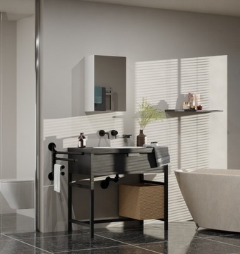 Szafka nad pralkę lustro POLA 1DL 60x40cm biała TOP