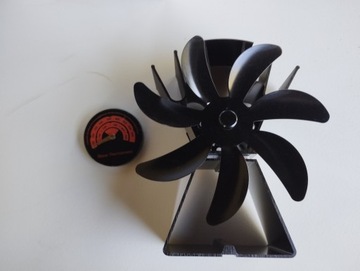 7 łopatowy wentylator kominkowy zasilany ciepłem termometr rękawiczki