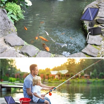 СОЛНЕЧНАЯ АЭРАЦИЯ ПРУДА КИСЛОРОДНЫЙ НАСОС ВОЗДУШНЫЙ КАМЕНЬ СО ШЛАНГОМ