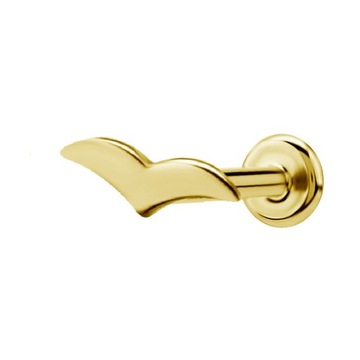 TYTAN GOLD PVD labret 1,2x6 g.w. 0,8mm ozdoba ptak 8mm m05