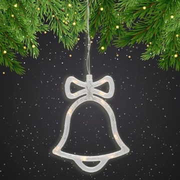 Ozdoba okienna DZWONEK LED CIEPŁE ŚWIATŁO