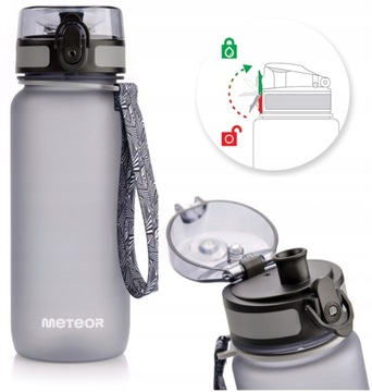 BIDON BUTELKA SPORTOWA METEOR 650ml 23,5cm TRITAN wskaźnik wody uchwyt