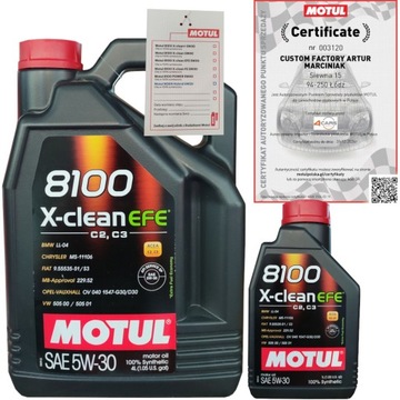 MOTUL 8100 X-CLEAN EFE 5W30 C2/C3 5L VW 505 00/ 505 01 + ZAWIESZKA