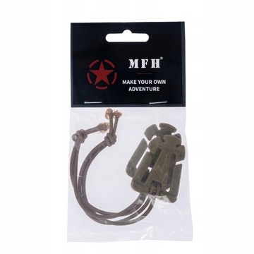 Klamra montażowa Uniwersalna SHOCK CORD MFH 2szt UCHWYT DO MOCOWANIA Coyote