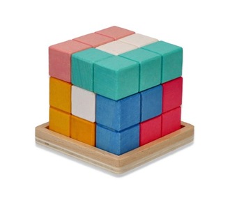 ZABAWKI DLA DZIECI KOSTKA TETRIS Z DREWNA ADAMTOYS