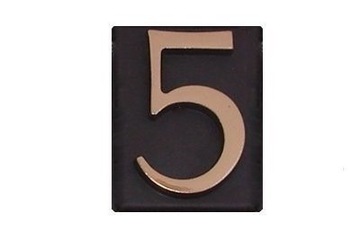Cyfra 5 samoprzylepna 4,5cm tabliczka złoto