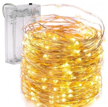 LAMPKI CHOINKOWE NA DRUCIKU 20 LED NA BATERIE CIEPŁE ŚWIATŁO