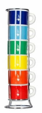Bialetti Color tazzine impilabili 6 filiżanek do espresso na stojaku