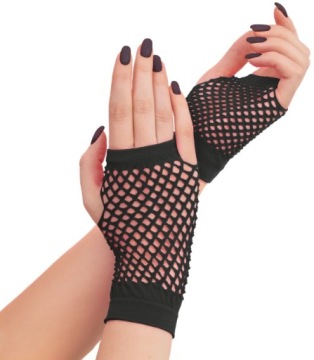 ЧЕРНЫЕ СЕТЧАТЫЕ ПЕРЧАТКИ ретро ДИСКО 80-х