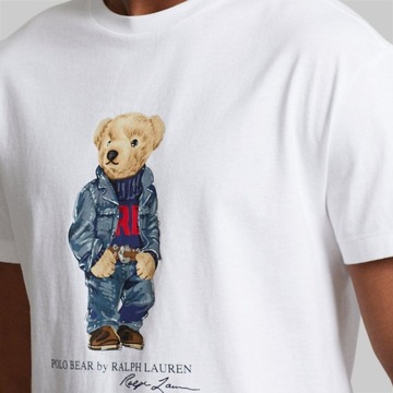 t-shirt polo ralph lauren premium meska koszulka czarna miś BEAR