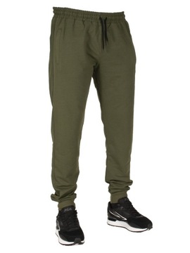 Dres spodnie męskie dresowe XXL khaki ze ściągaczem jogger