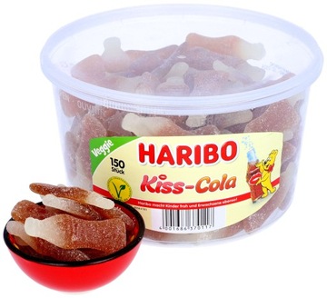 Kwaśne Żelki Owocowe HARIBO Kiss Cola CYTRYNA + COLA 150 szt. 1350g