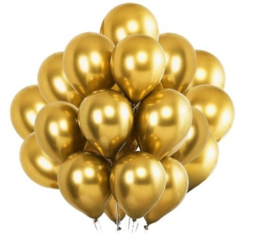 DUŻE balony GLOSSY chrom ZŁOTE błyszczące metaliczne do girland 100 szt
