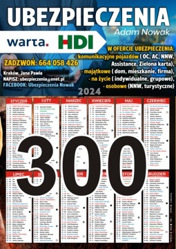 KALENDARZE FIRMOWE WŁASNY WZÓR FORMAT A3 300 szt