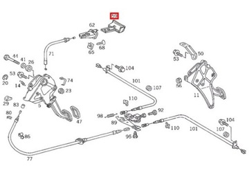 RĄCZKA UCHWYT HAMULCA POSTOJOWEGO do MERCEDES R129 SL (1990-2002)