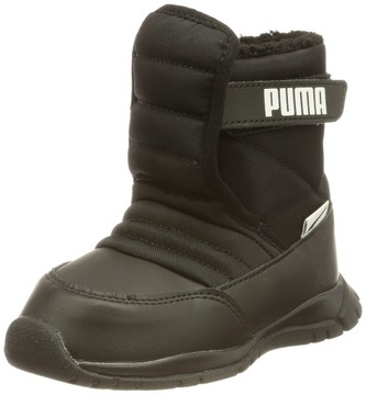 Детские зимние ботинки Puma Nieve Boot WTR черные высокие 22