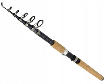 WĘDKA teleskopowa 2,4 m cw 60-120 g CARBON WĘGLOWA
