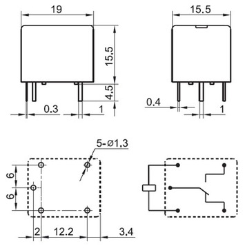 Механическое реле Hongfa HF3FF-012-1ZST