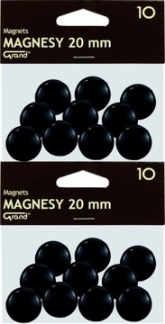 Magnesy do tablic czarne Grand 20mm opakowanie 10szt x 2