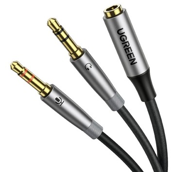 Кабель-разветвитель Ugreen AUX мини-джек 3,5 мм (гнездо) — 2x мини-джек 3,5 мм