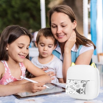 PRZENOŚNA MINI DRUKARKA TERMICZNA DRUKARKA FOTOGRAFICZNA Z SIEDMIOKOLOROWĄ