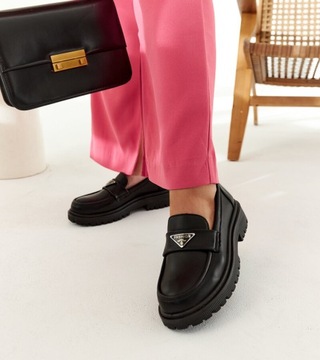 Hers Мокасины женские, черные туфли, размер 39