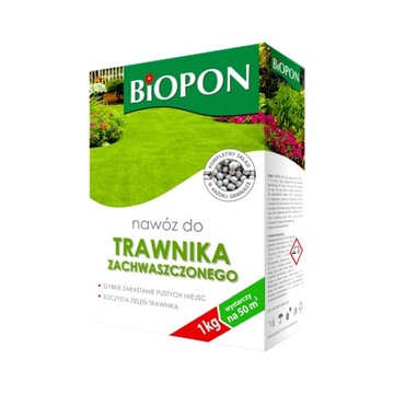 BIOPON NAWÓZ DO TRAWNIKA ZACHWASZCZONEGO GRANULAT 1KG NIWELUJE CHWASTY
