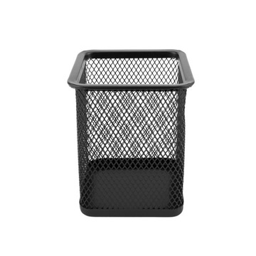 Pojemnik na długopisy metalowy kwadratowy czarny kubek na biurko organizer
