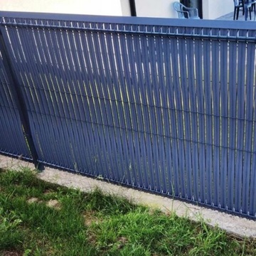 GRAFITOWA OSŁONA NA PŁOT LISTWY NA OGRODZENIE PANELE LAMELE 122X250CM