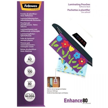 Folia do laminacji samoprzylepna A3 80mic Fellowes