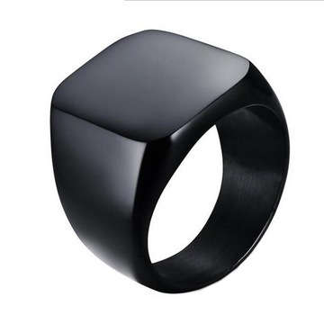 Punk Rock Signet Biker Rings Solidne polerowane