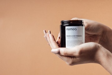 100% ВЕГАНСКАЯ РЕГЕНЕРИРУЮЩАЯ СВЕЧА ДЛЯ РАССЛАБЛЯЮЩЕГО ЧАЯ И МАССАЖА САКУРА